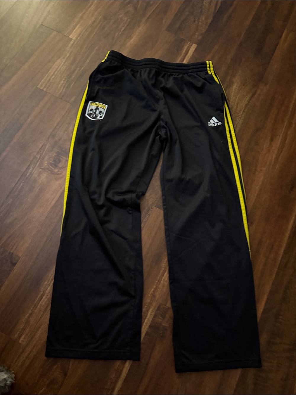 Columbus Crew adidas Black Joggers with Yellow Side Stripes